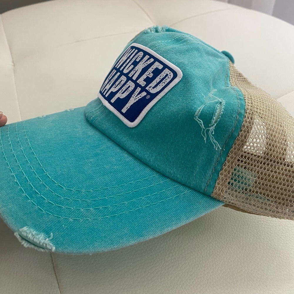 Wicked Happy Aqua Beachy Hat - Picture 3 of 9